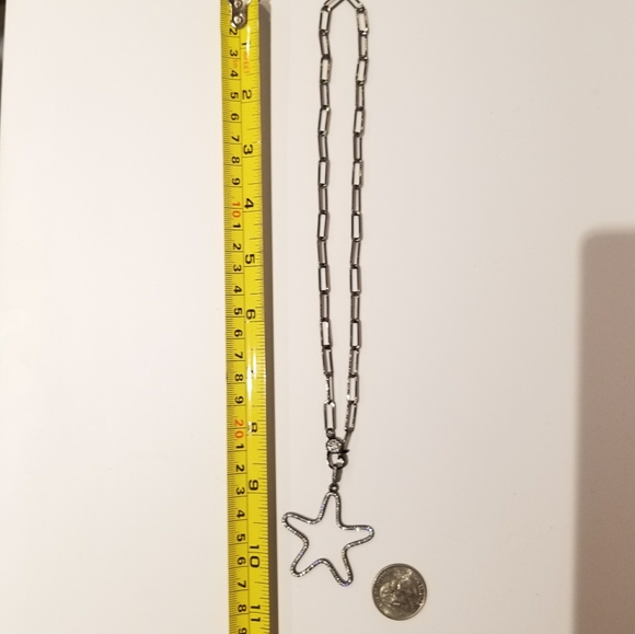 Pave CZ Starfish Paperclip Necklace Chain NEW - Picture 8 of 8